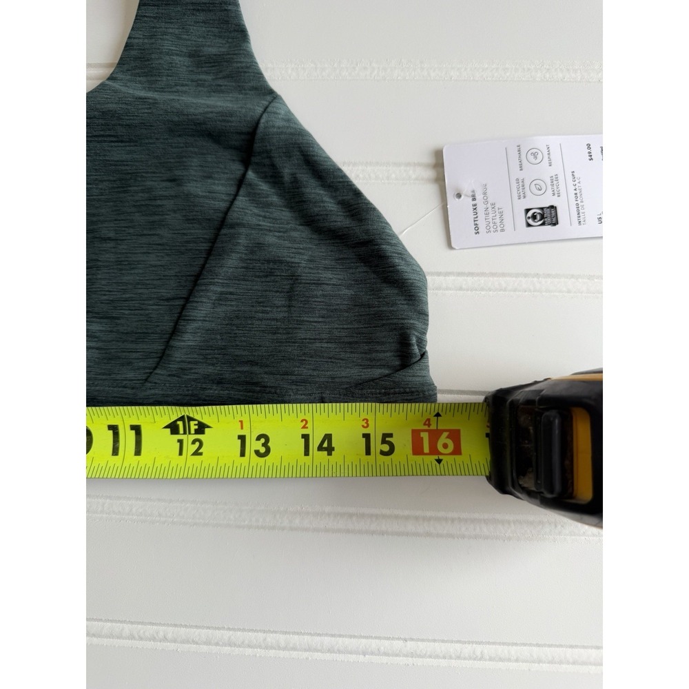 Athleta SoftLuxe Bralette Large Dark Green Wireless Recycled Material A-C New! - Picture 4 of 5